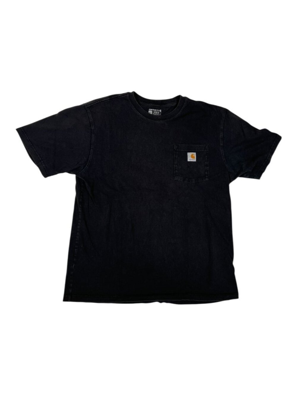Vintage Carhartt Black Pocket Tee T-Shirt Size Large Loose Fit Grunge Faded